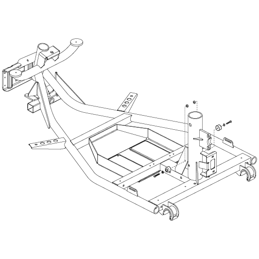 Pride - FRAME ASSY FRONT 9 INCH 4 WHEEL WITH STANDARD SEAT POST