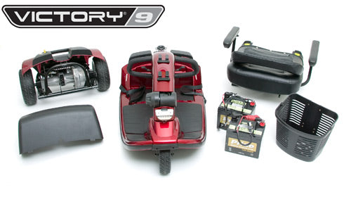 Pride SC609 Victory 9-3 Wheel Power Mobility Scooter