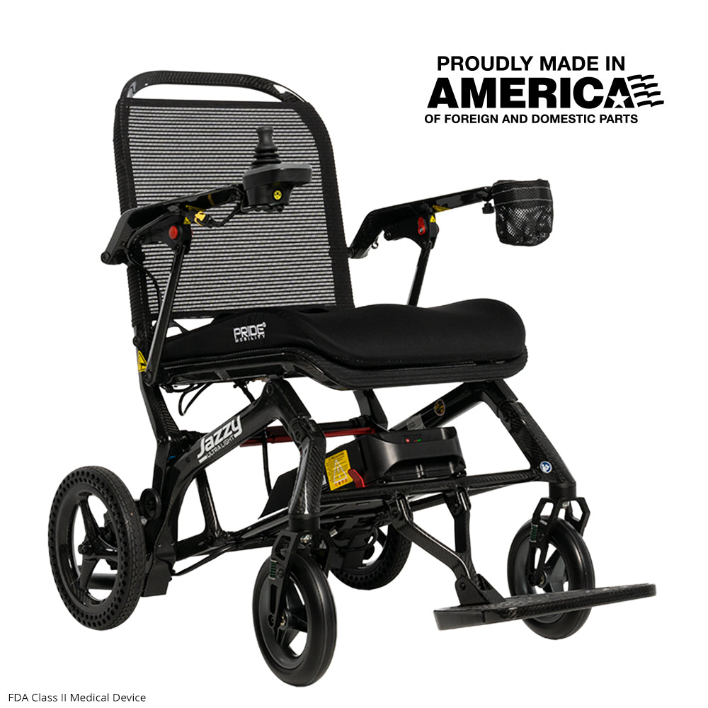 Pride Jazzy Ultra Light Folding Travel Power Wheelchair