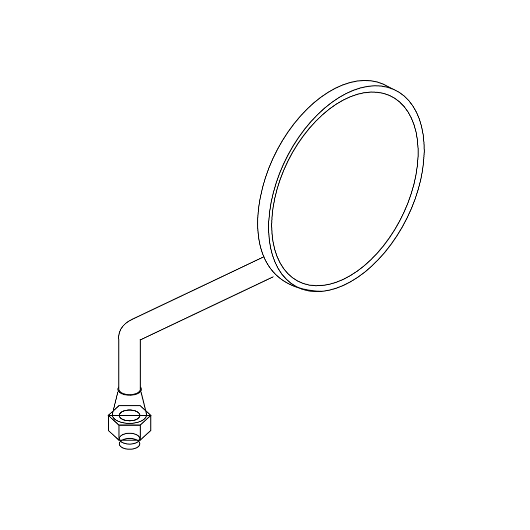 Pride - MIRROR M8 X 1.25T 102MM DIA REAR VIEW SCREW IN