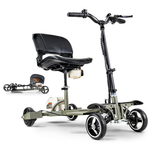 SuperHandy Passport Pro 4-Wheel Folding Travel Mobility Scooter (Green)