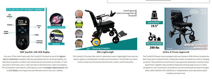 ComfyGo Mobility IQ-Carbon Lightweight Carbon Fiber Electric Wheelchair