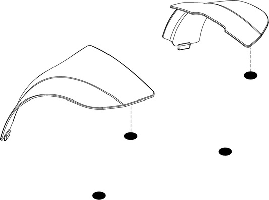 Pride Go Go Sport - SHROUD ASSY BODY INSERTS REAR BLUE