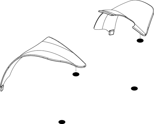 Pride Go Go Sport - SHROUD ASSY BODY INSERTS REAR RED