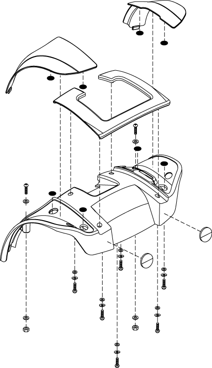 Pride Go Go Sport - SHROUD ASSY REAR BODY BLACK RED INSERTS