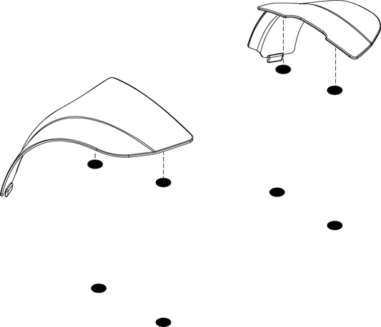 Pride Go Go Sport - SHROUD ASSY BODY INSERTS REAR RED