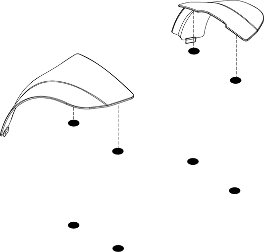 Pride Go Go Sport - SHROUD ASSY BODY INSERTS REAR BLUE