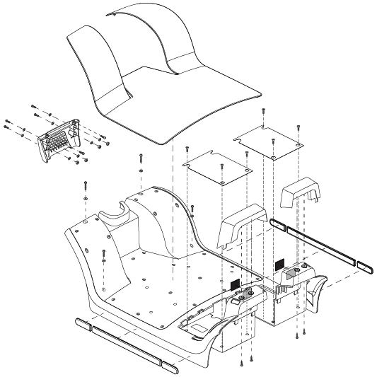 Pride - SHROUD ASSY FRONT BODY CANDY APPLE RED WITH BLACK FLOOR MAT & ACCENT PIECES