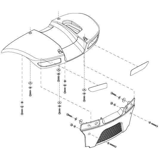 Pride - SHROUD ASSY REAR BODY CANDY APPLE RED WITH BLACK ACCENT PIECE