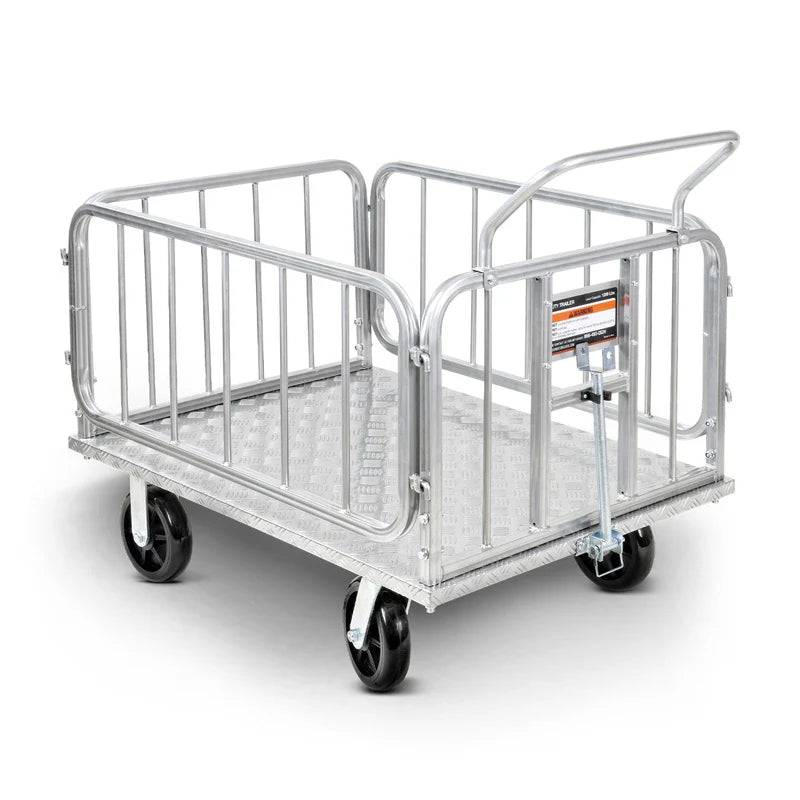 Remolque de plataforma de aluminio SuperHandy - Capacidad de peso de 1200 lb (SH-GUO099)