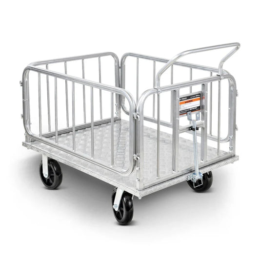 Remolque de plataforma de aluminio SuperHandy - Capacidad de peso de 1200 lb (SH-GUO099)