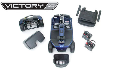 Pride SC710 Victory 10 4-Wheel Power Mobility Scooter with EZ Turn Technology