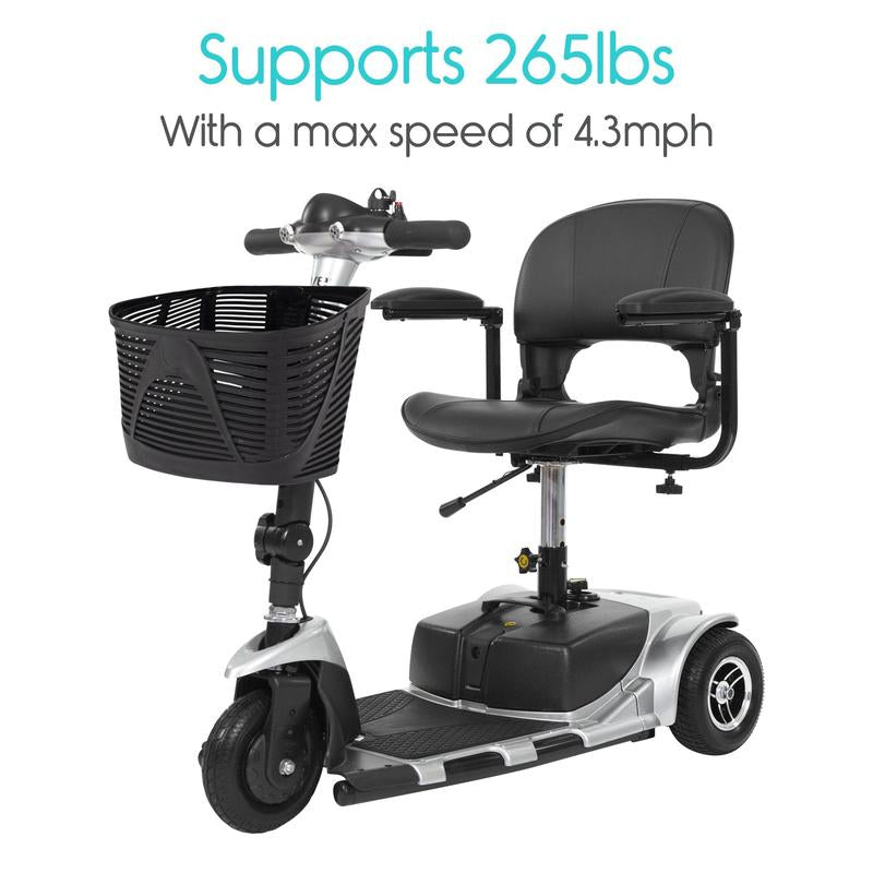 Vive Health 3-Wheel Lightweight Travel Mobility Scooter