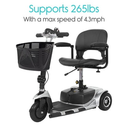 Vive Health 3-Wheel Lightweight Travel Mobility Scooter