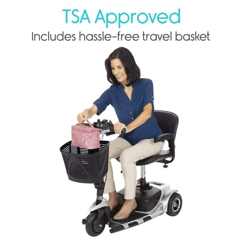 Vive Health 3-Wheel Lightweight Travel Mobility Scooter