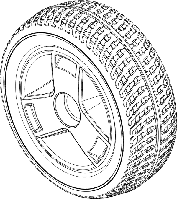 Pride Go Go Sport - WHEEL ASSY PU FOAM SILVER RIM/BLACK TIRE REAR