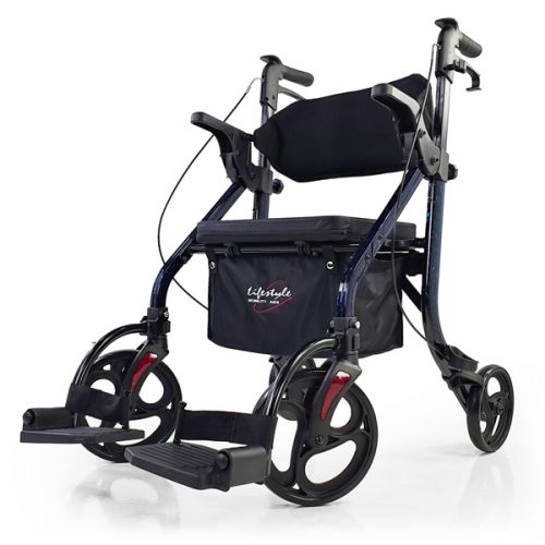 Deluxe Translator 2 in 1 Rollator and Transport Chair
