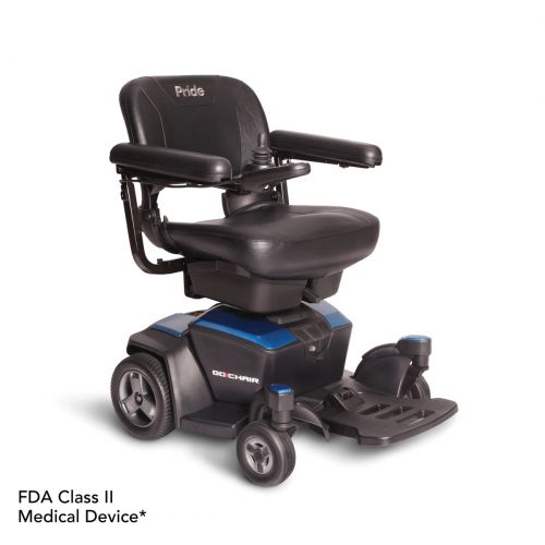 Pride Go Chair® Portable Electric Wheelchair (Sapphire Blue) - Open Box Model 